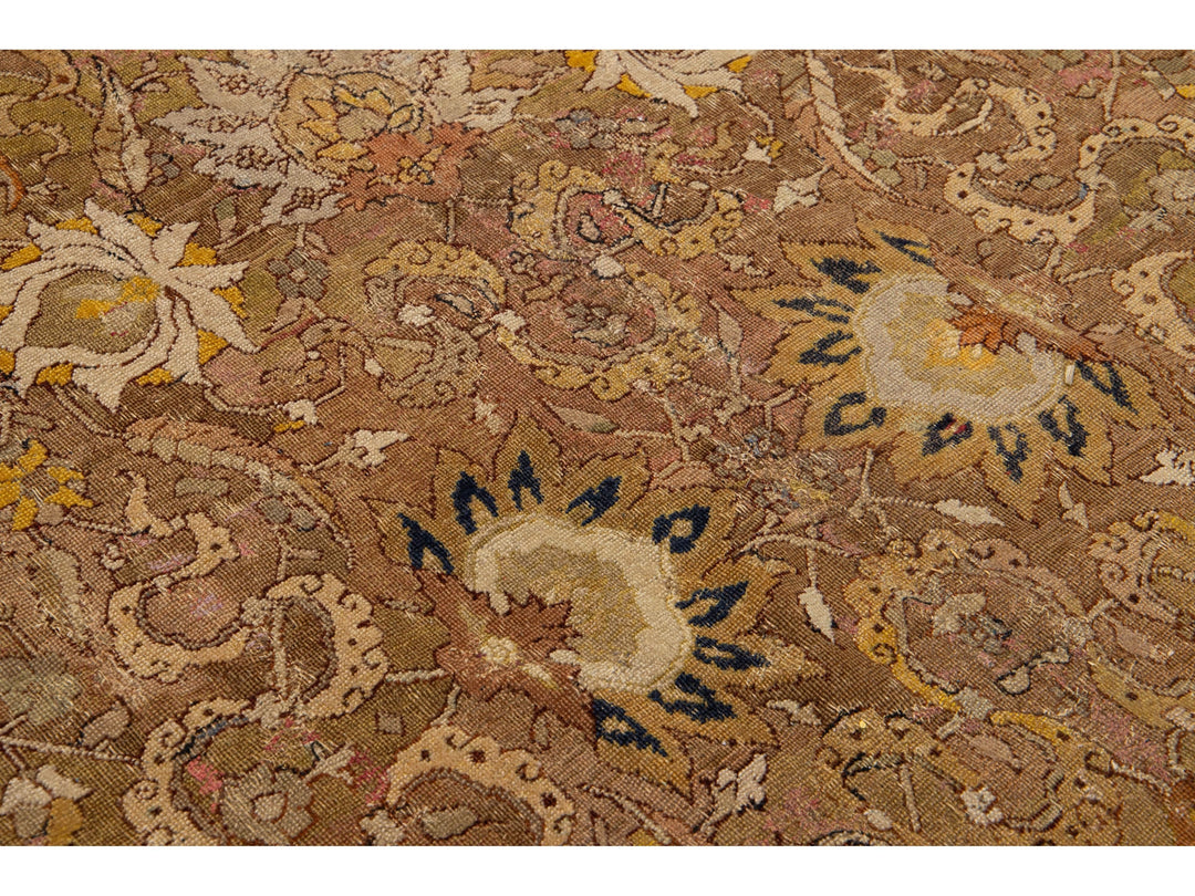 Antique Unique Persian Isfahan Wool Rug 7 X 12