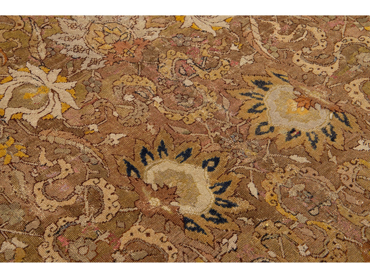 Antique Unique Persian Isfahan Wool Rug 7 X 12