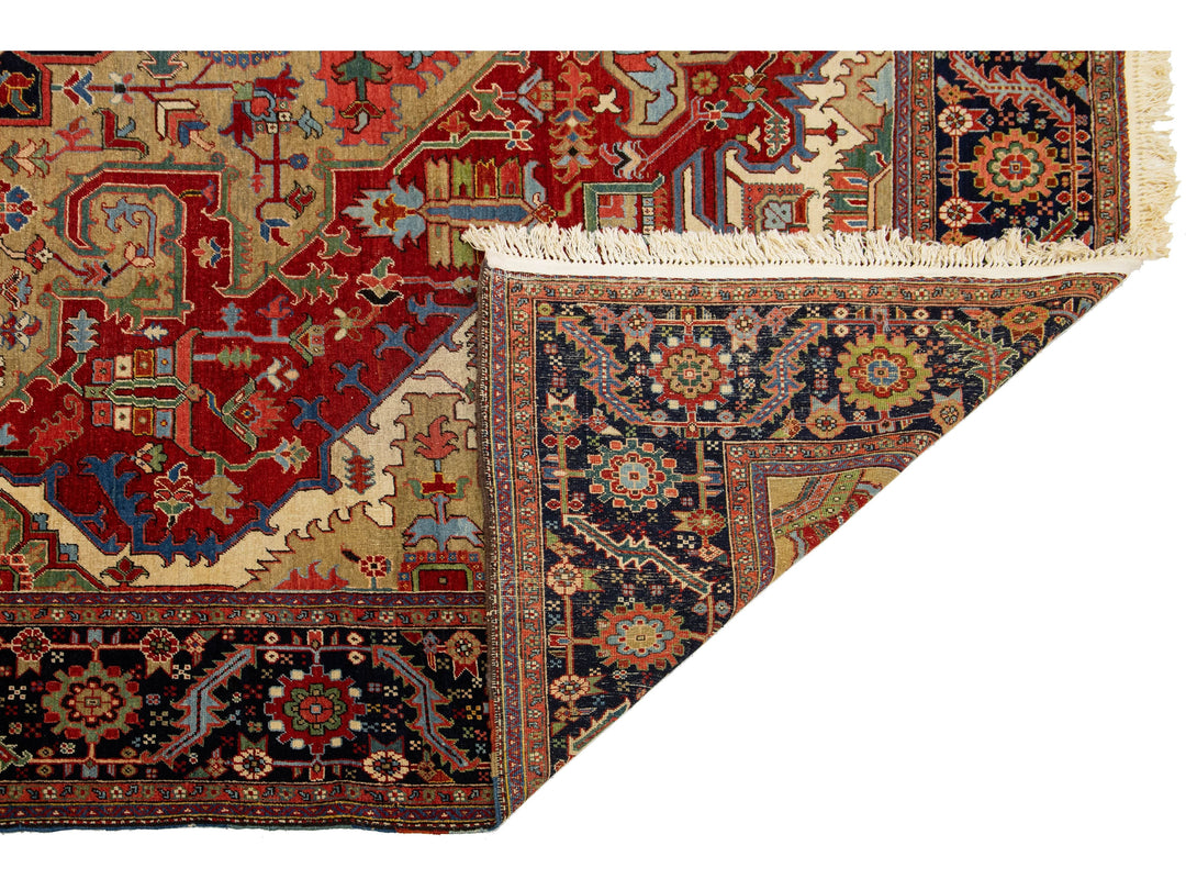 Antique Serapi Wool Rug 11 X 15