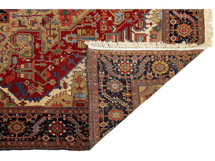 Antique Serapi Wool Rug 11 X 15
