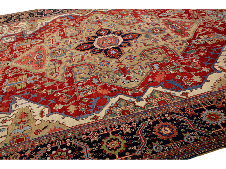 Antique Serapi Wool Rug 11 X 15