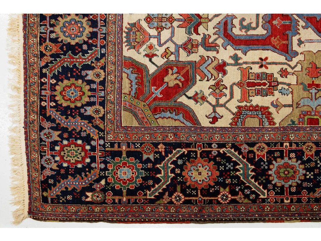 Antique Serapi Wool Rug 11 X 15