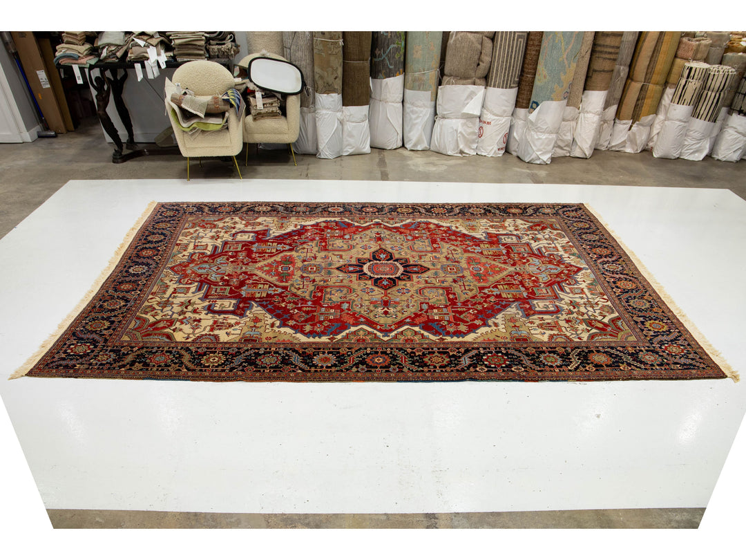 Antique Serapi Wool Rug 11 X 15