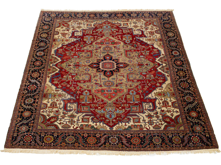 Antique Serapi Wool Rug 11 X 15