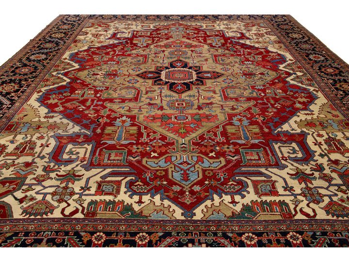 Antique Serapi Wool Rug 11 X 15