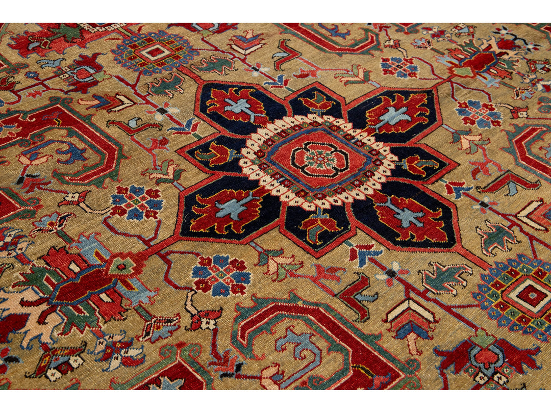 Antique Serapi Wool Rug 11 X 15