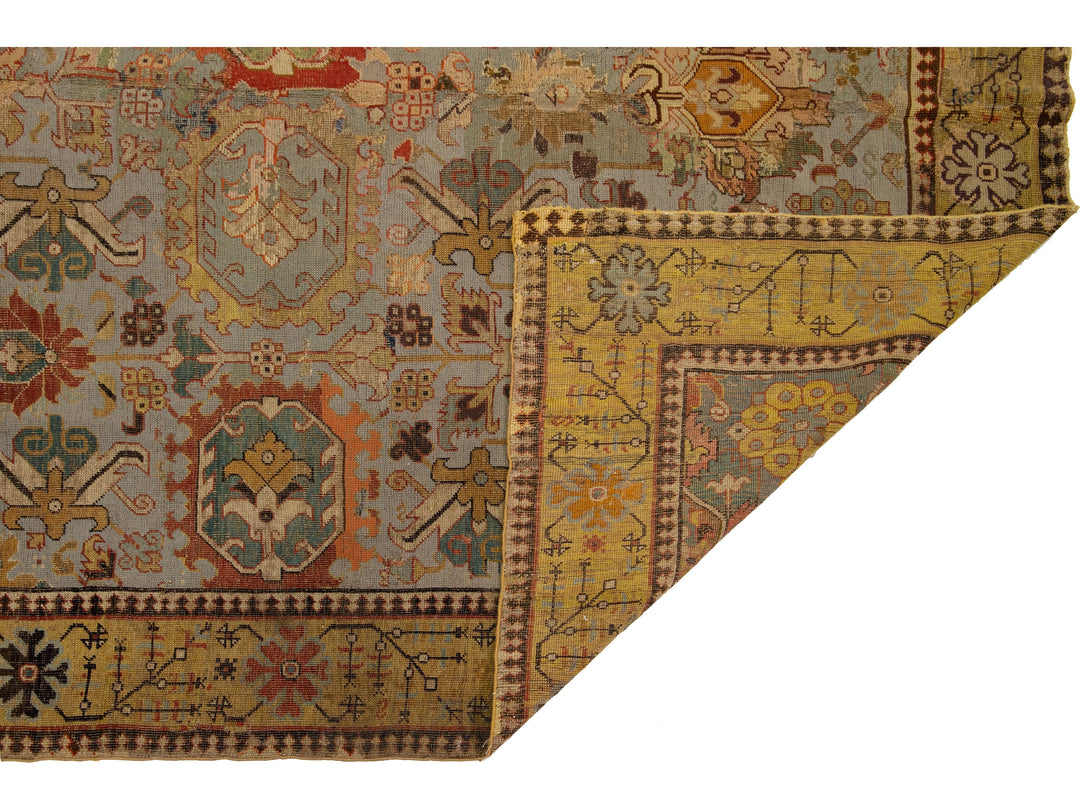Antique Unique Caucasian Kuba Wool Rug 7 X 17