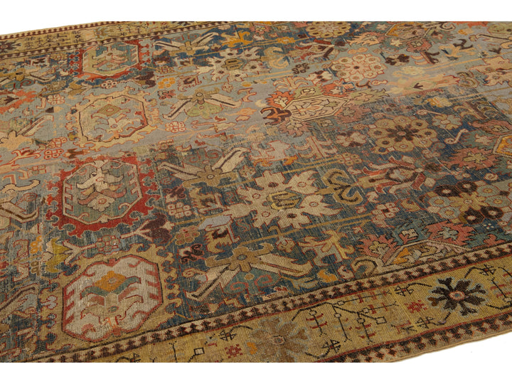 Antique Unique Caucasian Kuba Wool Rug 7 X 17