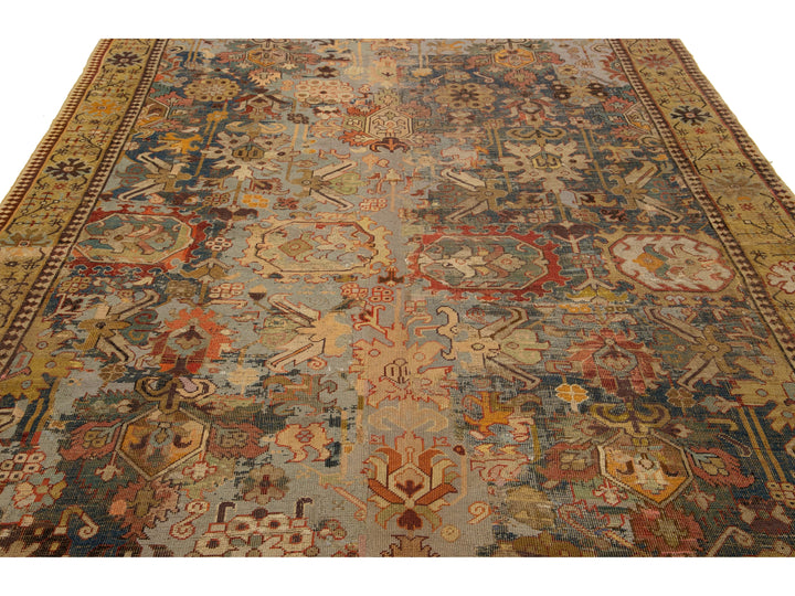 Antique Unique Caucasian Kuba Wool Rug 7 X 17