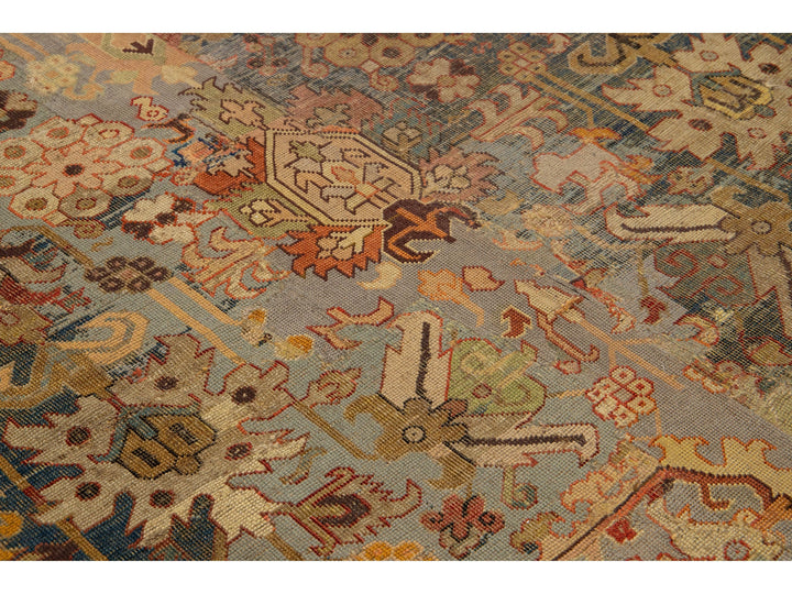 Antique Unique Caucasian Kuba Wool Rug 7 X 17