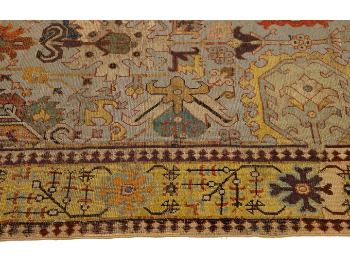 Antique Unique Caucasian Kuba Wool Rug 7 X 17