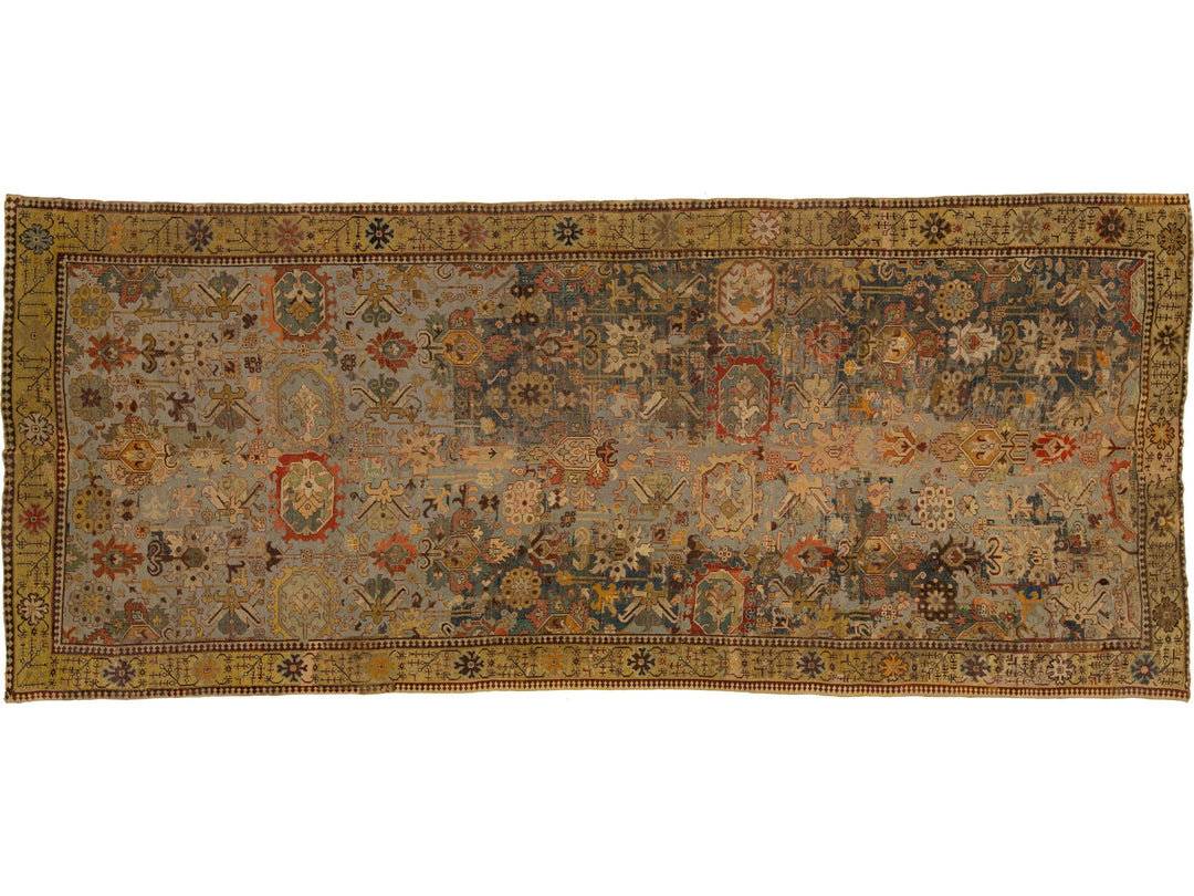 Antique Unique Caucasian Kuba Wool Rug 7 X 17