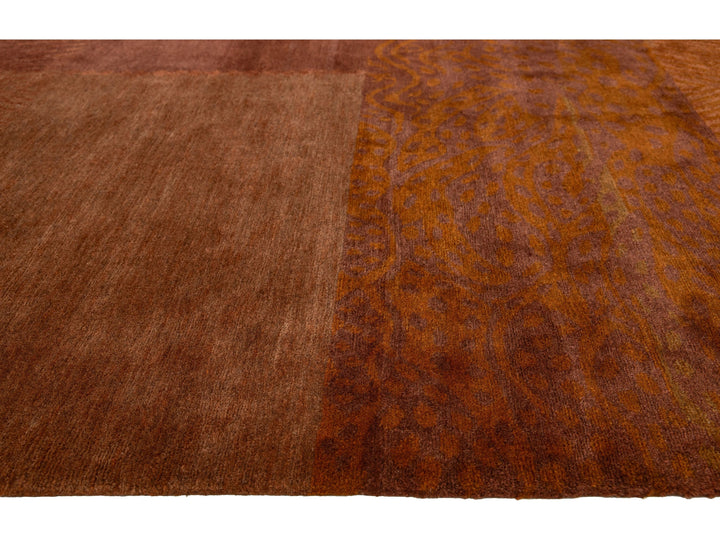 Modern Tibetan Wool & Silk Rug 13 X 16