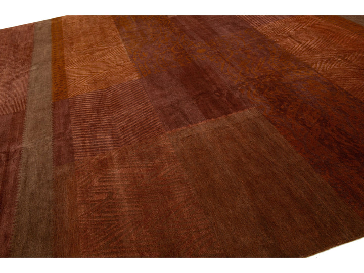 Modern Tibetan Wool & Silk Rug 13 X 16