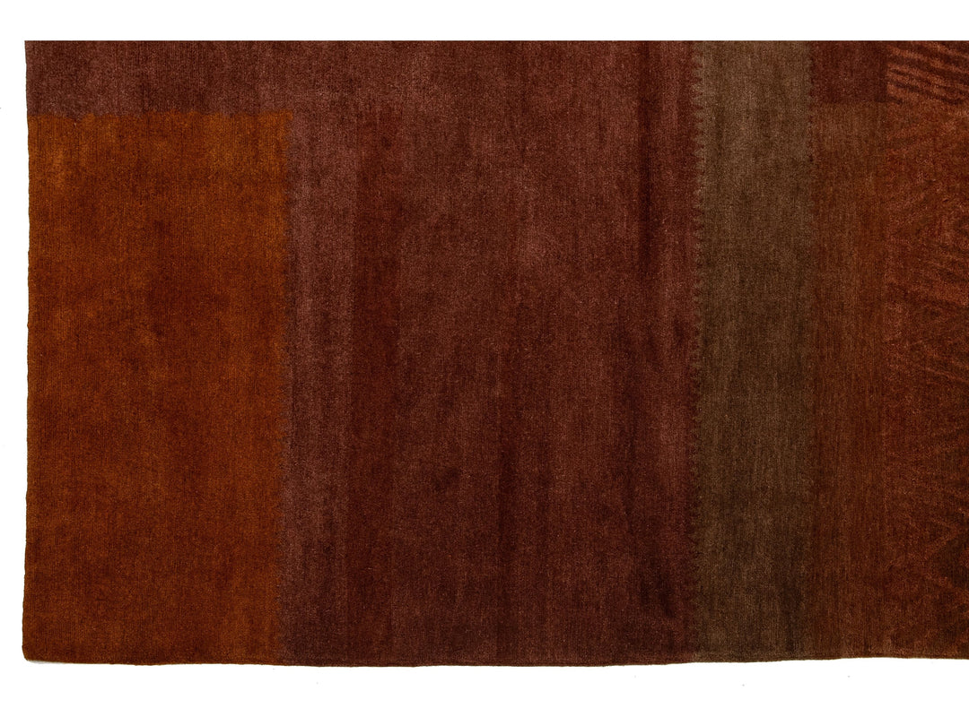 Modern Tibetan Wool & Silk Rug 13 X 16