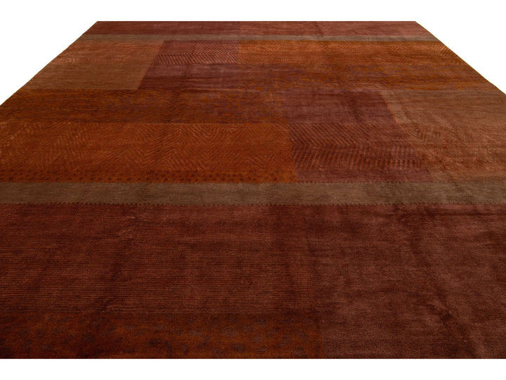Modern Tibetan Wool & Silk Rug 13 X 16