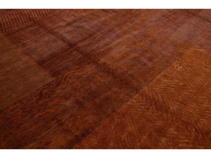 Modern Tibetan Wool & Silk Rug 13 X 16