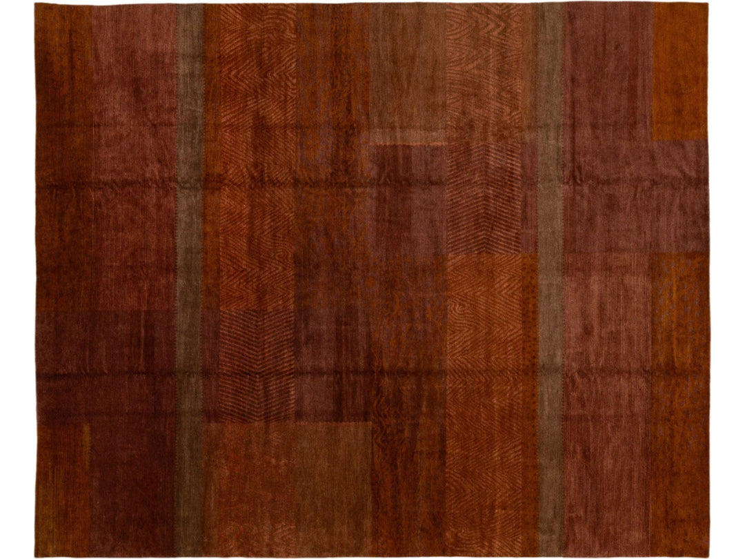 Modern Tibetan Wool & Silk Rug 13 X 16