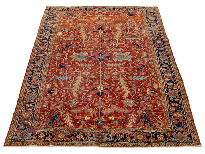 Antique Heriz Wool Rug 9 X 13