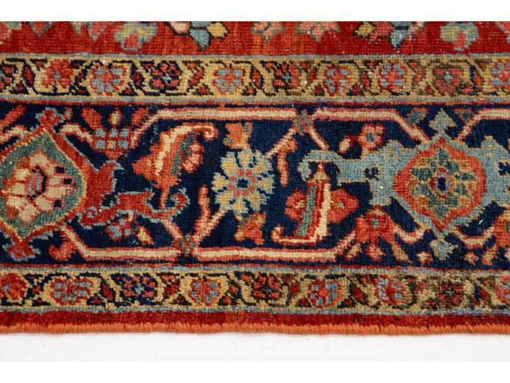 Antique Heriz Wool Rug 9 X 13