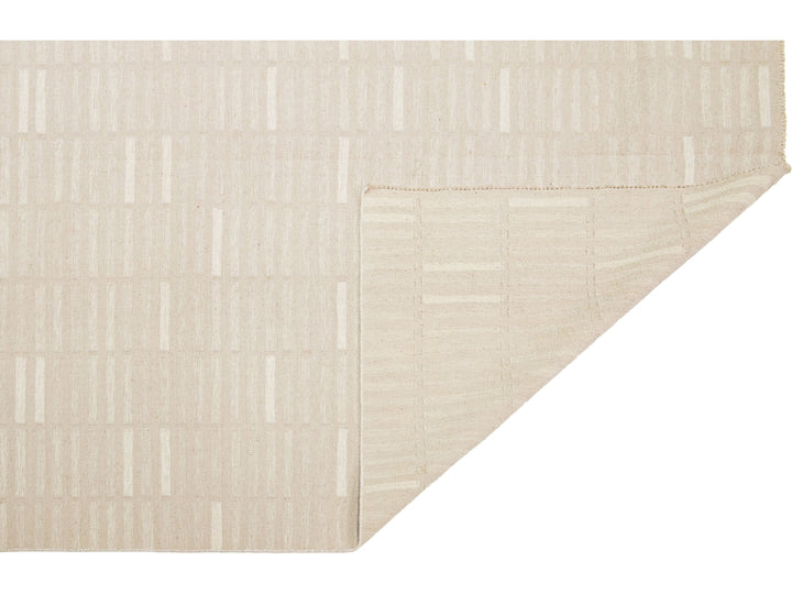 Modern Kilim Flatweave Wool Rug 12 X 15