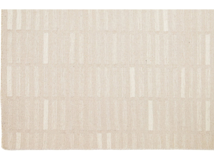 Modern Kilim Flatweave Wool Rug 12 X 15