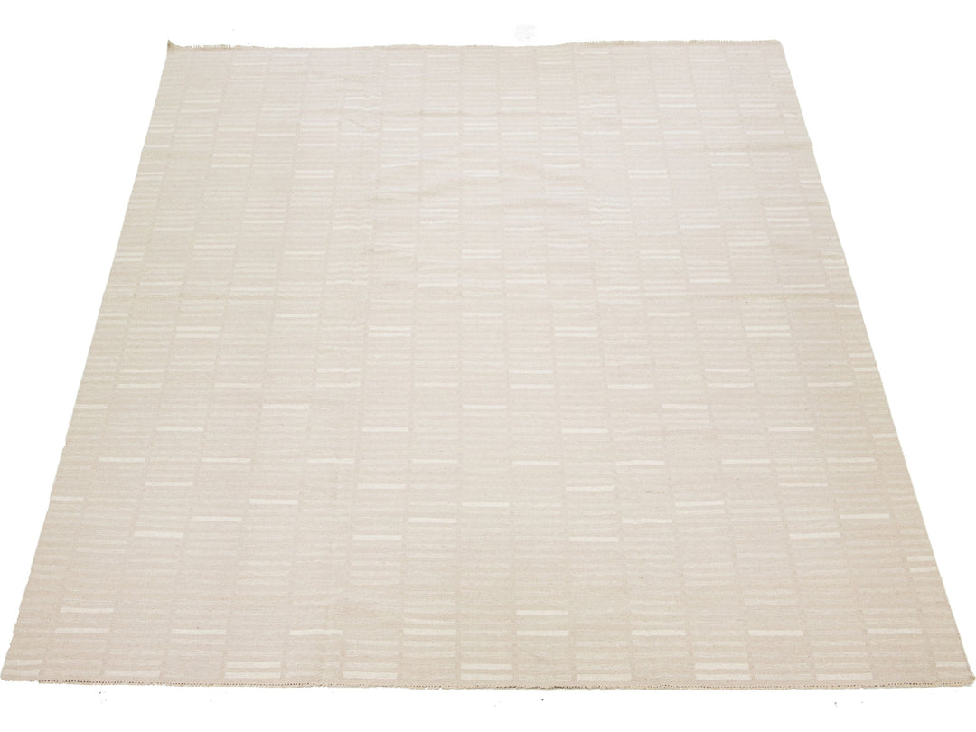 Modern Kilim Flatweave Wool Rug 12 X 15