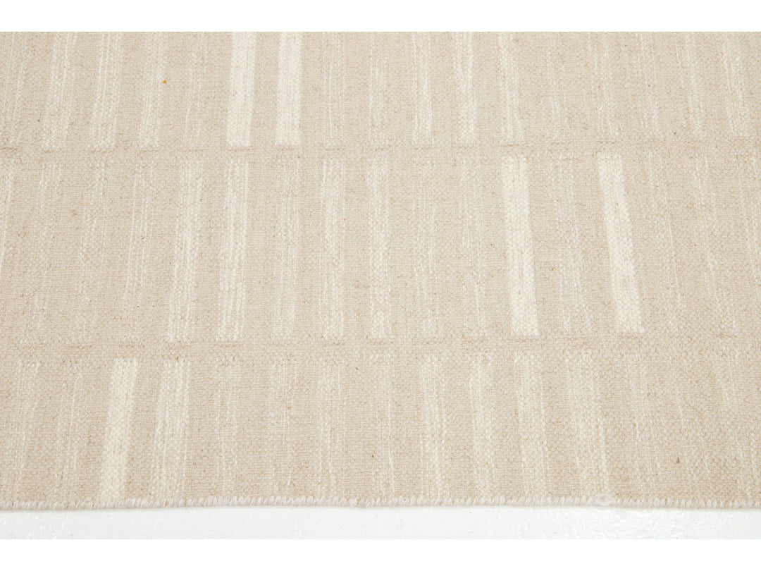 Modern Kilim Flatweave Wool Rug 12 X 15
