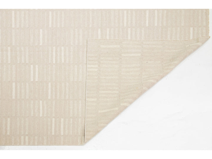 Modern Kilim Flatweave Wool Rug 12 X 15