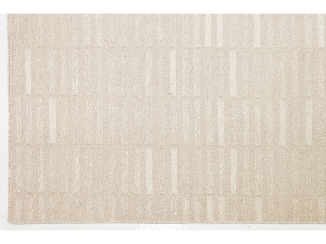 Modern Kilim Flatweave Wool Rug 12 X 15