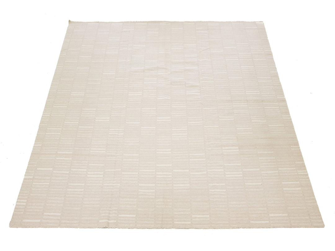 Modern Kilim Flatweave Wool Rug 12 X 15