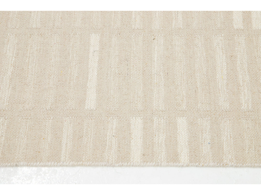 Modern Kilim Flatweave Wool Rug 12 X 15