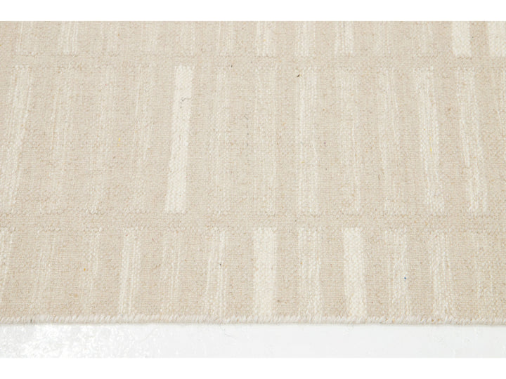 Modern Kilim Flatweave Wool Rug 12 X 15