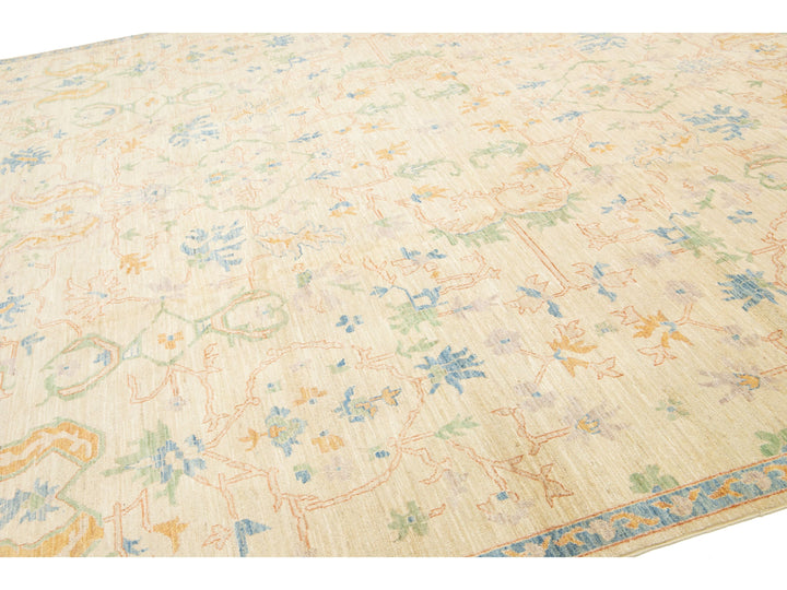 Modern Oushak Wool Rug 12 X 15