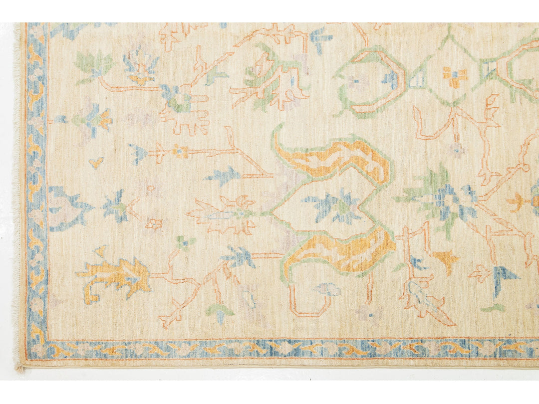 Modern Oushak Wool Rug 12 X 15