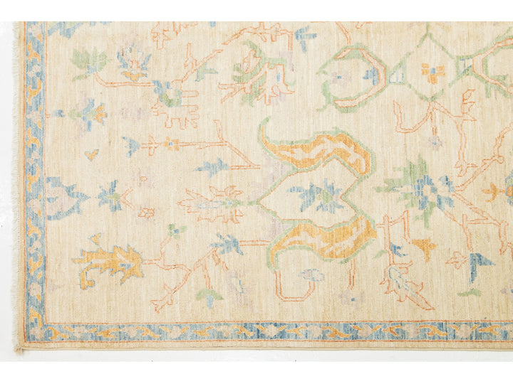 Modern Oushak Wool Rug 12 X 15