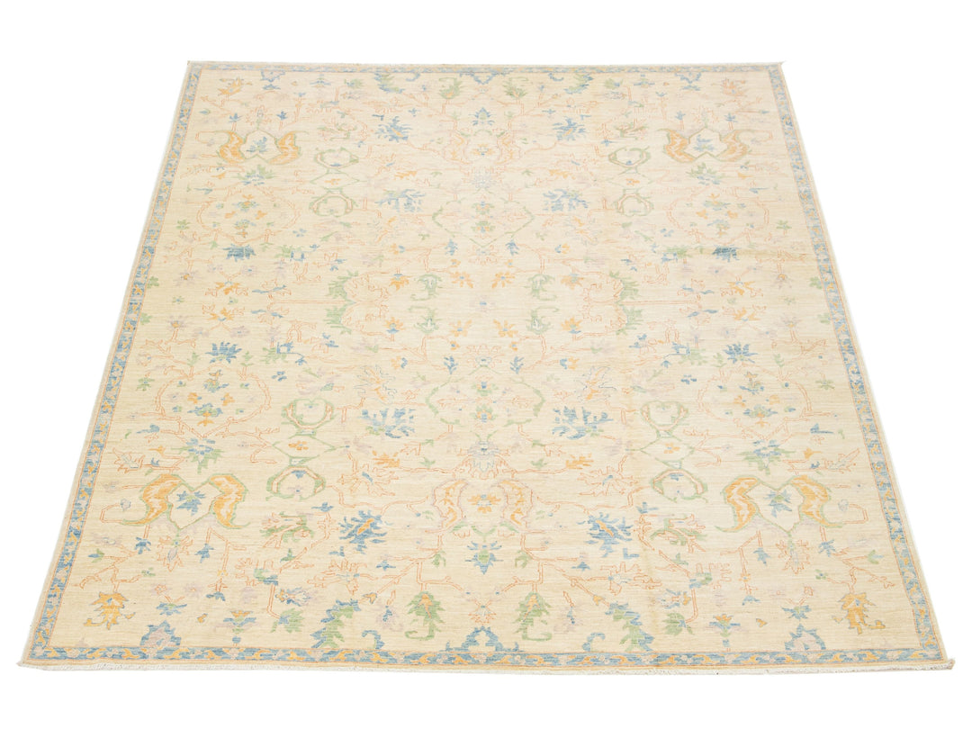Modern Oushak Wool Rug 12 X 15
