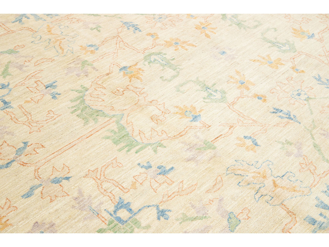Modern Oushak Wool Rug 12 X 15
