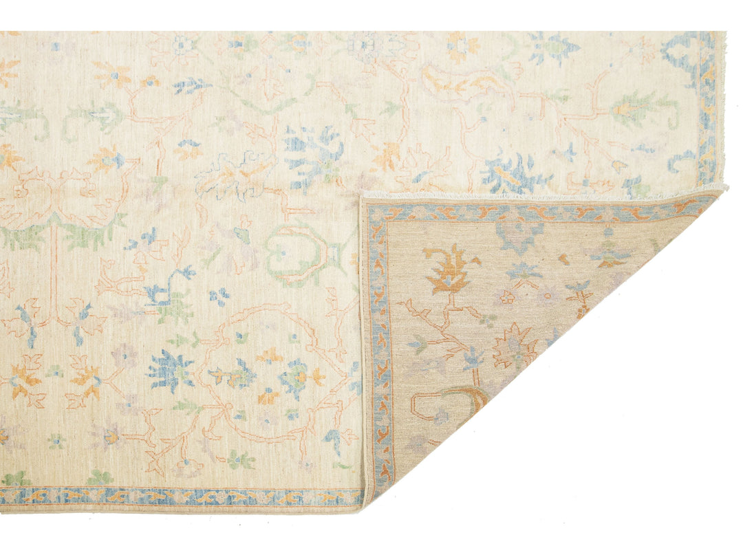 Modern Oushak Wool Rug 12 X 15