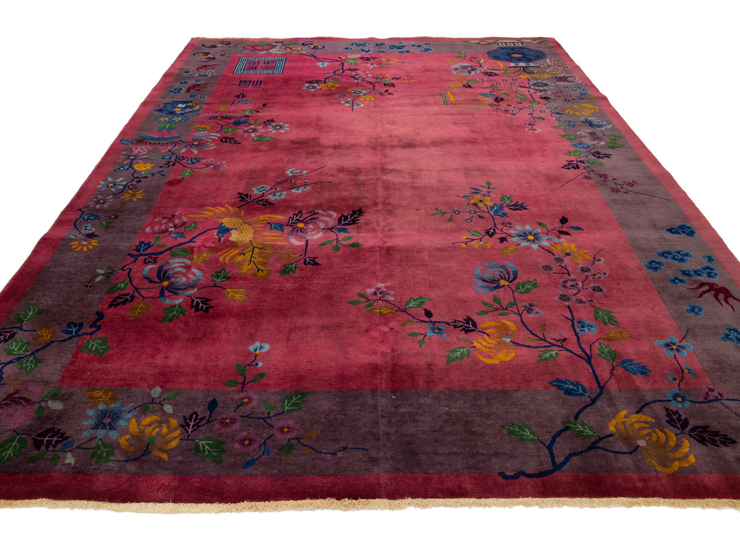Antique Art Deco Chinese Rug 9 X 12