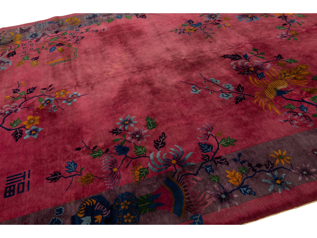Antique Art Deco Chinese Rug 9 X 12