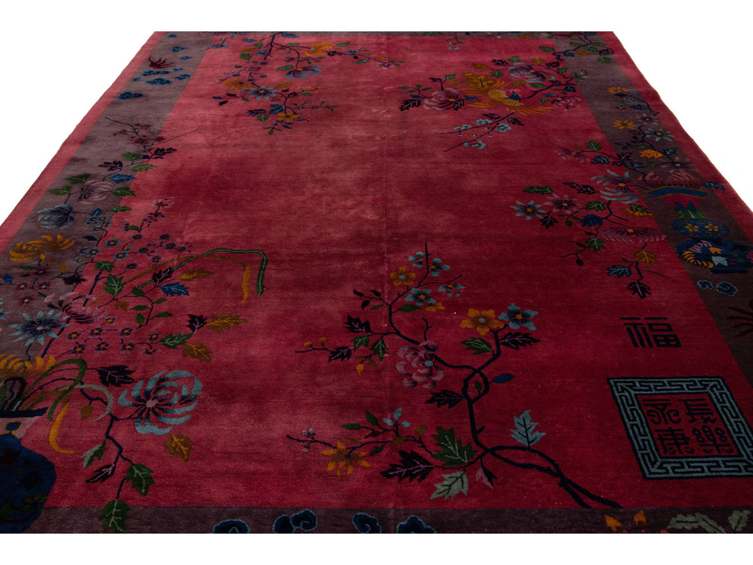 Antique Art Deco Chinese Rug 9 X 12