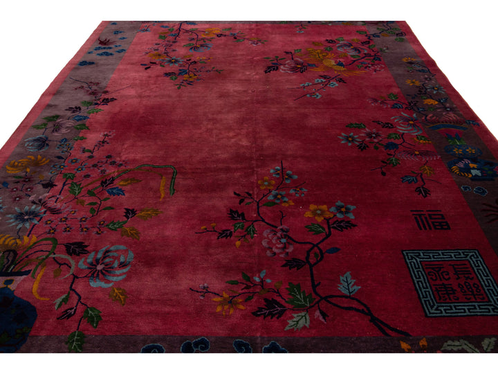 Antique Art Deco Chinese Rug 9 X 12