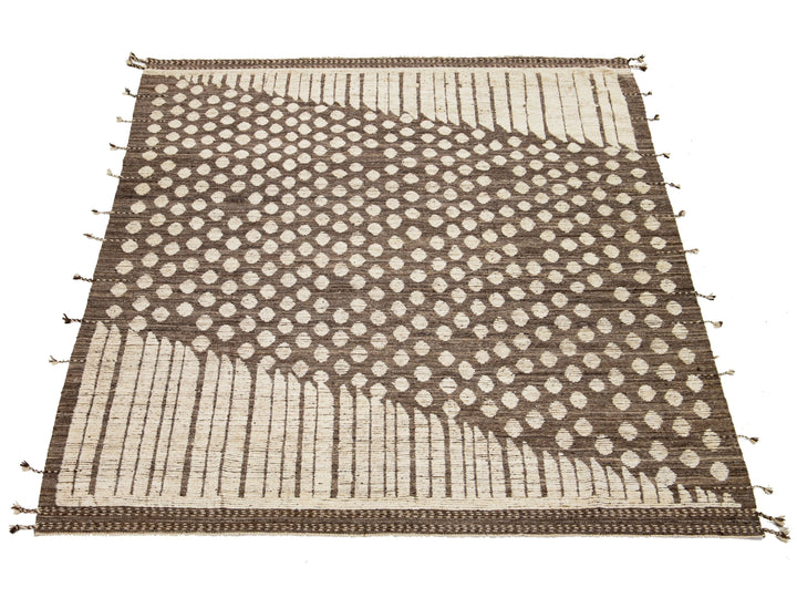 Modern Moroccan Wool Rug 9 X 12