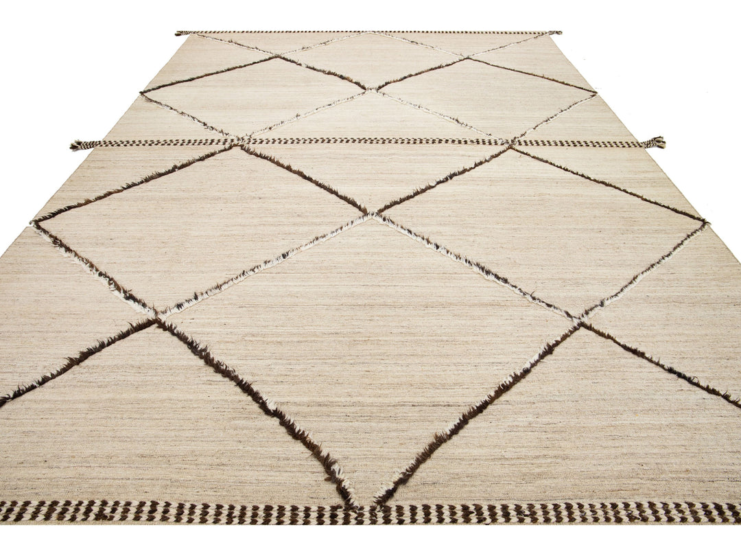 Modern Moroccan Wool Rug 10 X 15