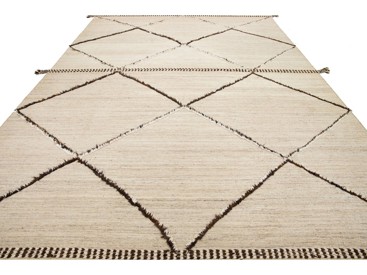 Modern Moroccan Wool Rug 10 X 15