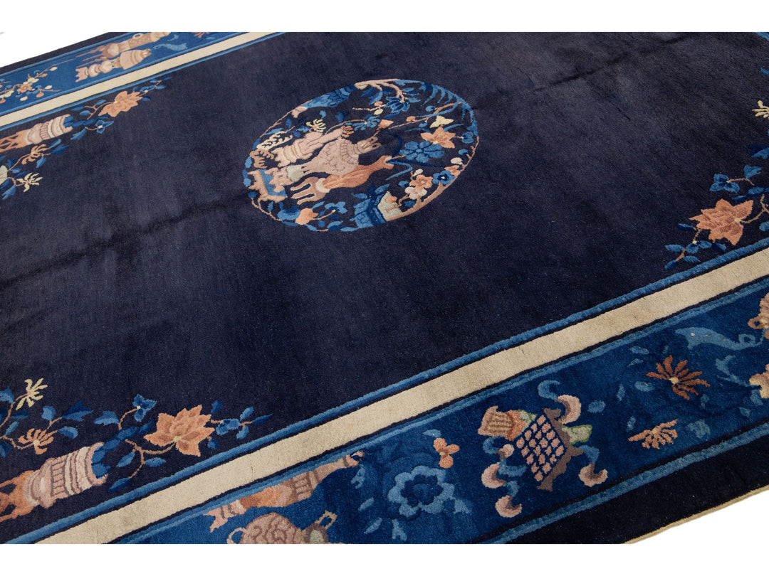 Antique Chinese Peking Wool Rug 8 X 10