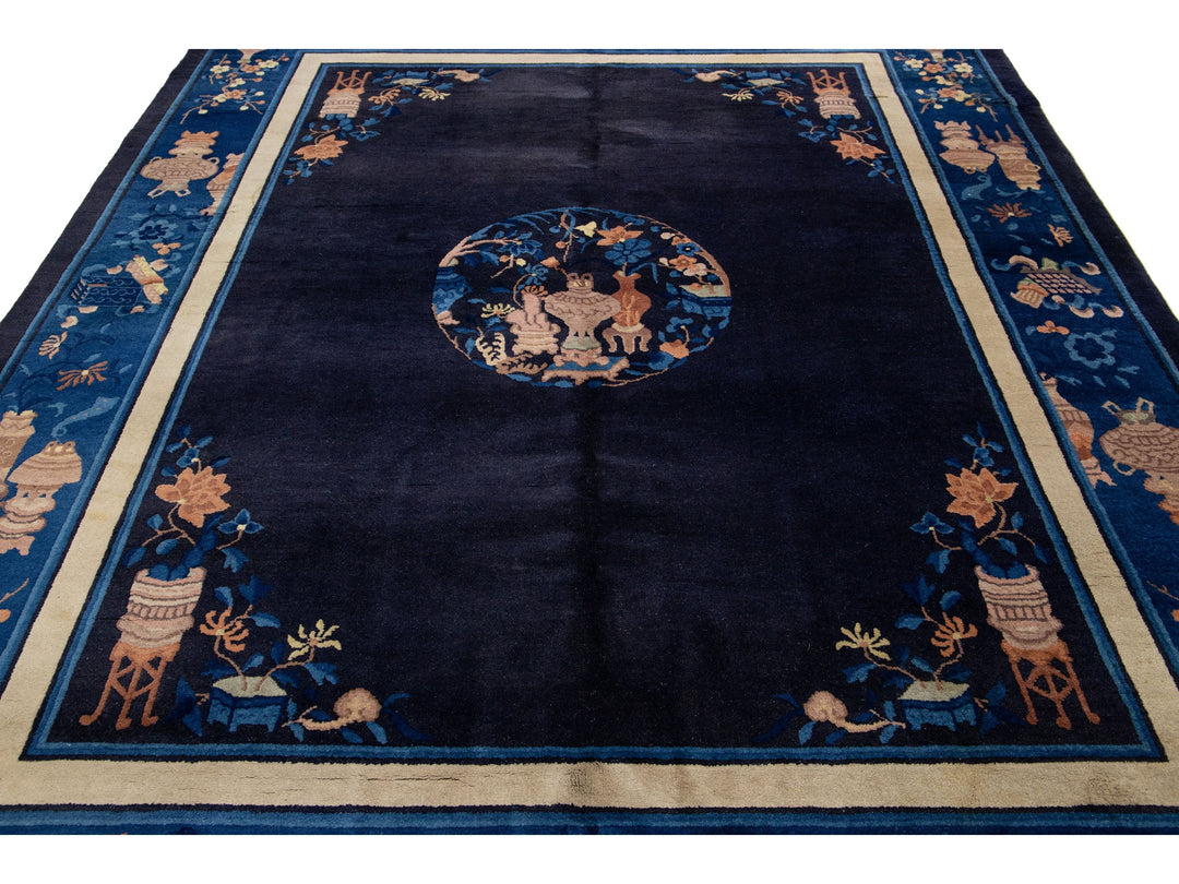 Antique Chinese Peking Wool Rug 8 X 10