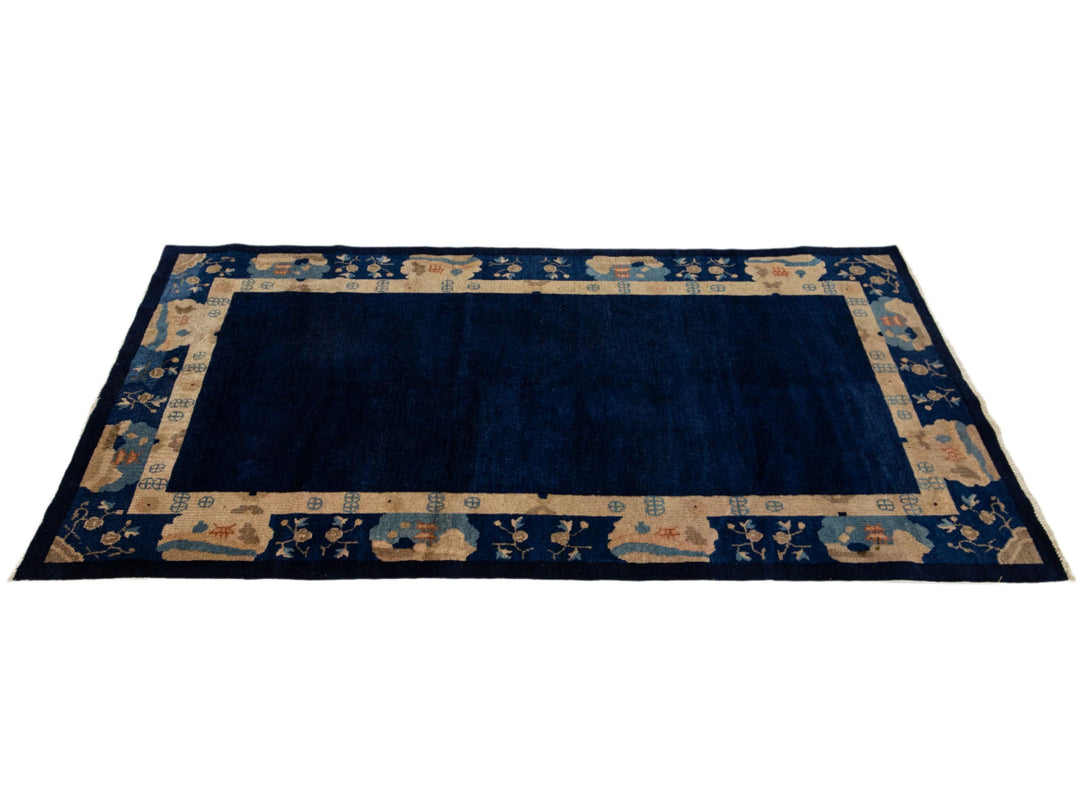 Antique Chinese Art Deco Wool Rug 4 X 7