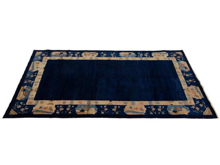 Antique Chinese Art Deco Wool Rug 4 X 7